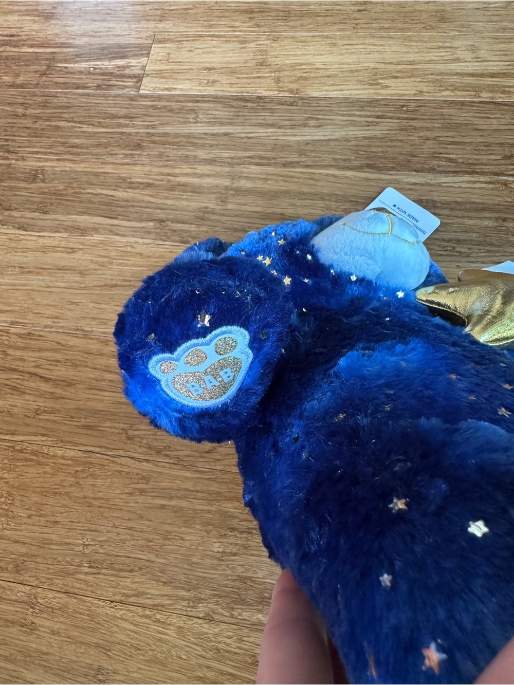 NWT BUILD-A-BEAR Star Wishes Blue Metallic Celestial Stars Teddy Bear - Picture 4 of 10